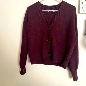 LOFT Maroon Cardigan Sweater Size XS
